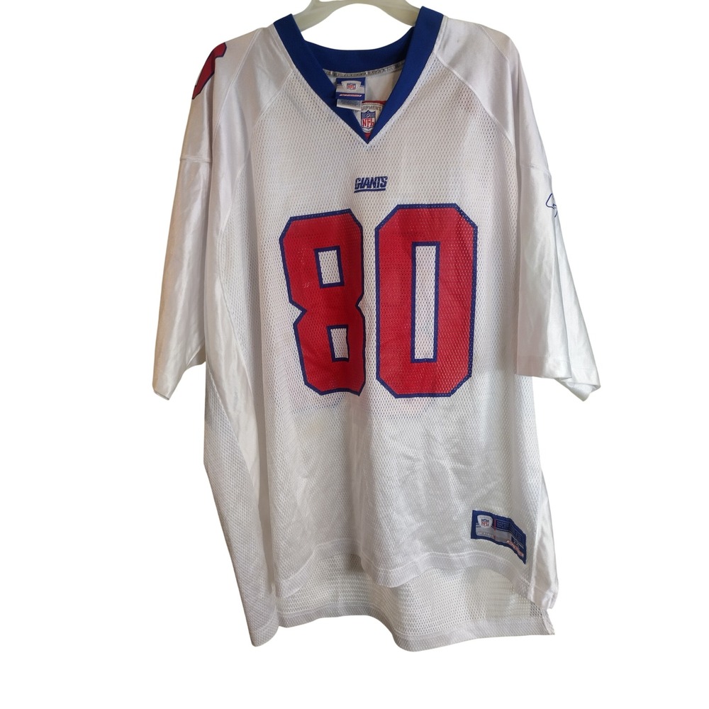 Reebok NFL New York Giants Jeremy Shockey 80 Jersey White Mens 2XL 7009A